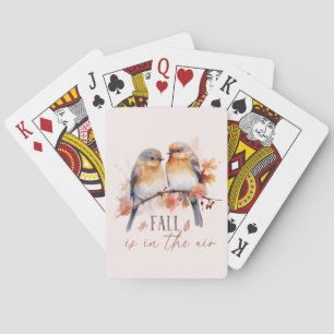 Fall Is In The Air – Cute Birds & Autumn Leaves Playing Cards