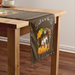 Fall is in the Air Typography with Squirrel Short Table Runner