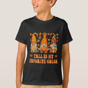 Fall Is My Favorite Color Fall Gnomes Autumn Thank T-Shirt