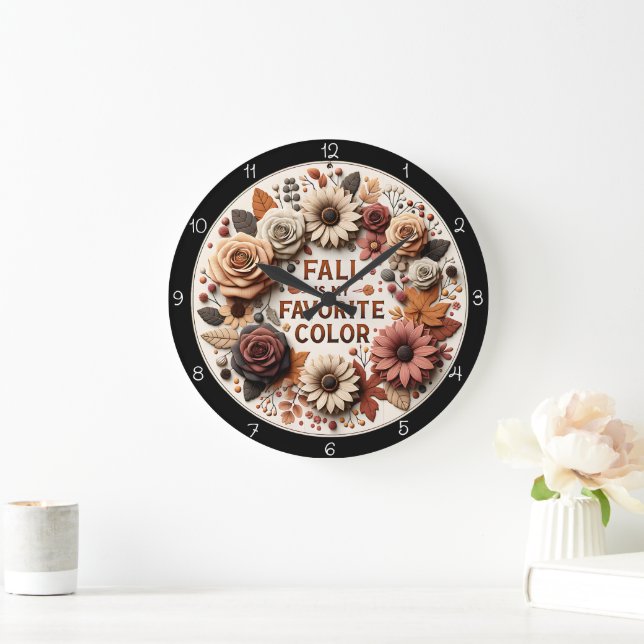 Fall Is My Favourite Colour Autumn Large Clock (Home)