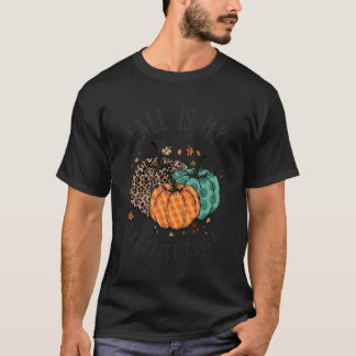 Fall Is My Favourite Colour Pumpkins Autumn Leaves T-Shirt