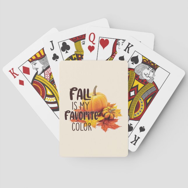 Fall Is My Favourite Colour – Pumpkins & Leaves Playing Cards (Back)