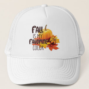 Fall Is My Favourite Colour – Pumpkins & Leaves Trucker Hat