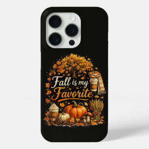 Fall is My Favourite Cosy Autumn Pumpkins Leaves iPhone 15 Pro Case