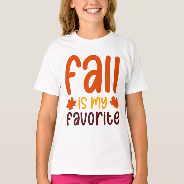 Fall Is My Favourite - Cosy Autumn Quote Design T-Shirt (Front)