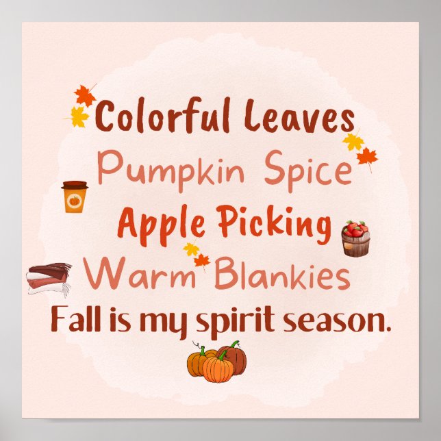Fall is My Spirit Season Poster (Front)