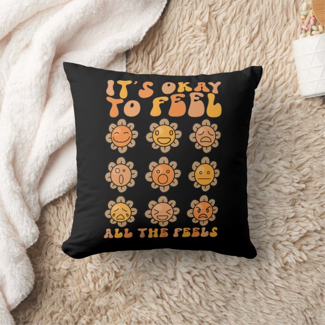  Fall Its Okay To Feel All The Feels Mental Health Cushion (Blanket)