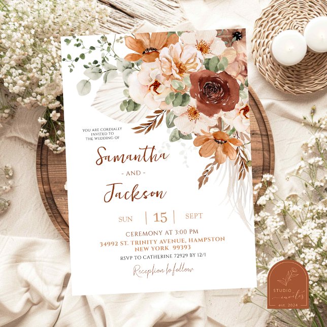  Fall Ivory Boho Wedding Invitation (Creator Uploaded)