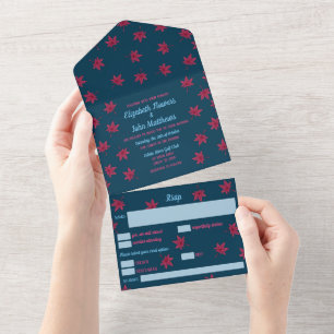 Fall Japanese Maple Wedding Invite