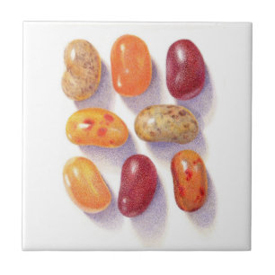 FALL JELLY BEANS 4.25x4.25 Ceramic Tile