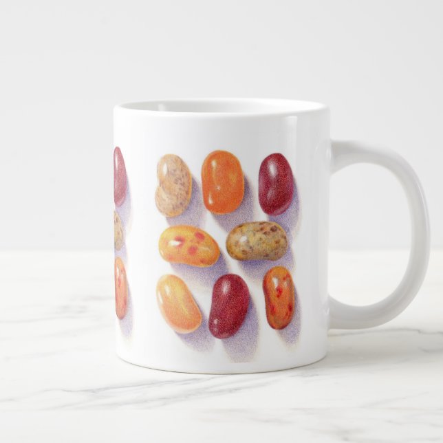 FALL JELLY BEANS Big White Mug (Right)