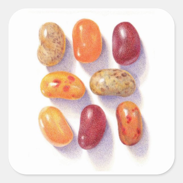 FALL JELLY BEANS Large Square Stickers (Front)