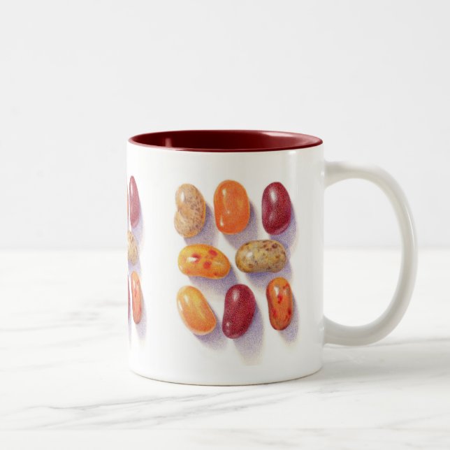 FALL JELLY BEANS Maroon Two-Tone Mug (Right)
