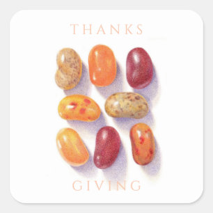 FALL JELLY BEANS Thanksgiving Small Square Sticker