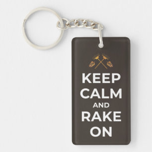 Fall Keep Calm and Rake On Custom Key Ring