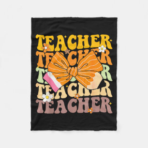 Fall Kids Student Coquette Bow Pencil Autumn Fall Fleece Blanket