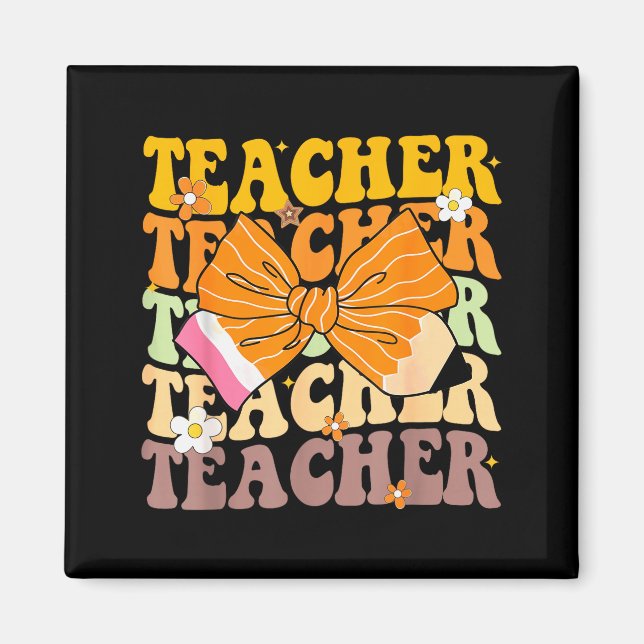 Fall Kids Student Coquette Bow Pencil Autumn Fall  Magnet (Front)