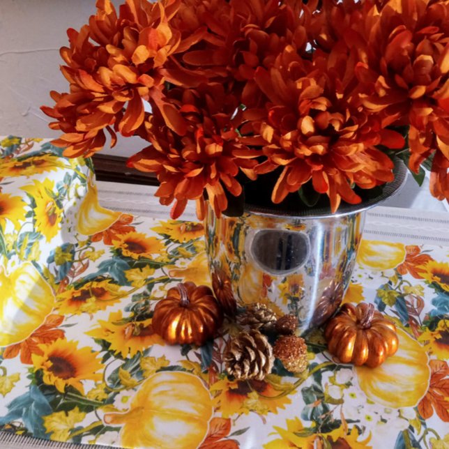 Fall Kitchen and Dining Pumpkin and Sunflower  Short Table Runner (Creator Uploaded)