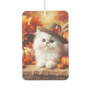 Fall Kitten with Hat Car Air Freshener