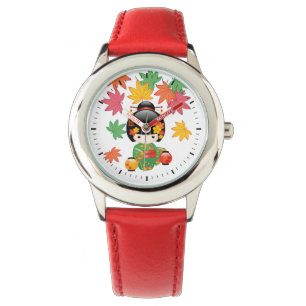 Fall Kokeshi Doll - Green Kimono Geisha Girl Watch