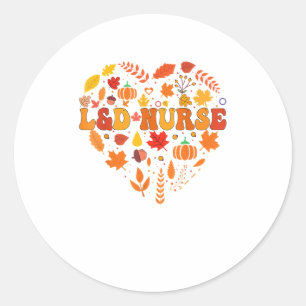 Fall L&D Nurse Thanksgiving Groovy Labour And Deli Classic Round Sticker