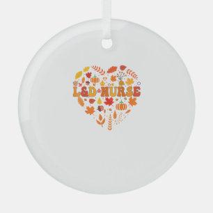 Fall L&D Nurse Thanksgiving Groovy Labour And Deli Glass Tree Decoration