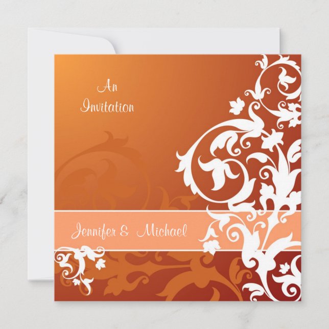 Fall Lace Wedding Invitation (Front)