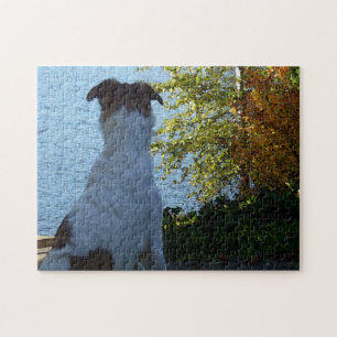 Fall Lake and Borzoi Jigsaw Puzzle
