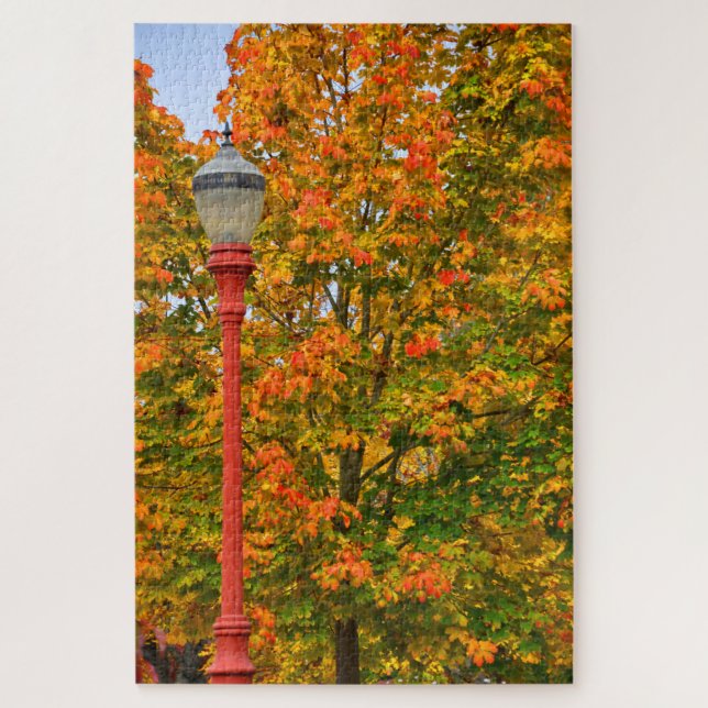 Fall Lamppost Custom Jigsaw Puzzle (Vertical)