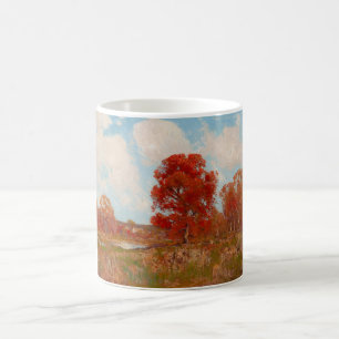 Fall Landscape (Rural Scene in Autumn) (Red Trees) Coffee Mug