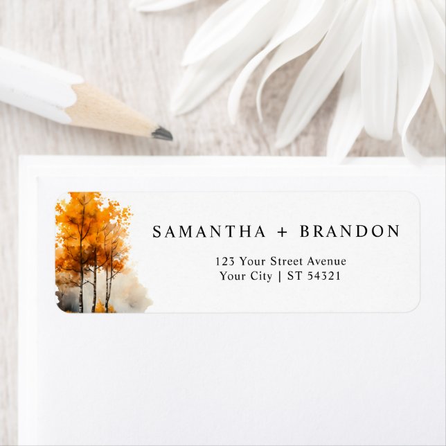 Fall Landscape Wedding Return Address Label (Insitu)