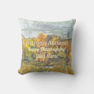  Fall landscapes watercolor  Cushion