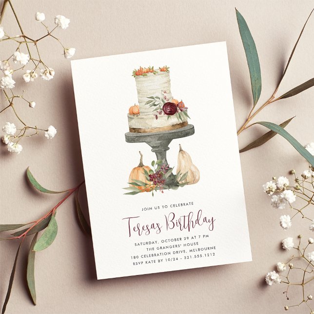 Fall Layer Cake Birthday Party Invitation (Creator Uploaded)