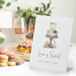Fall Layer Cake "Love is Sweet" Dessert Pedestal Sign