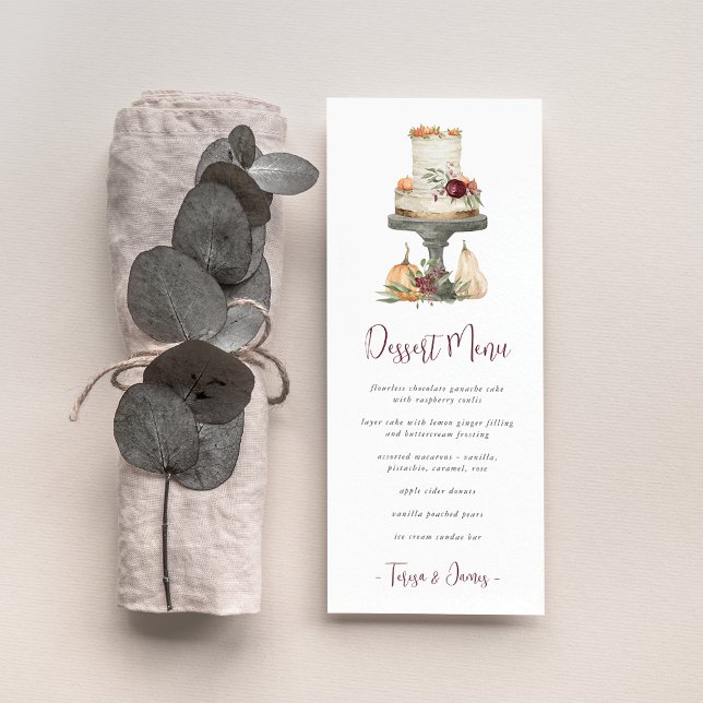 Fall Layer Cake Personalised Dessert Menu (Creator Uploaded)