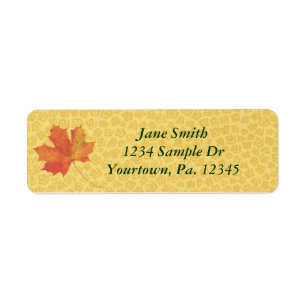 Fall Leaf Address Label Return Address Label