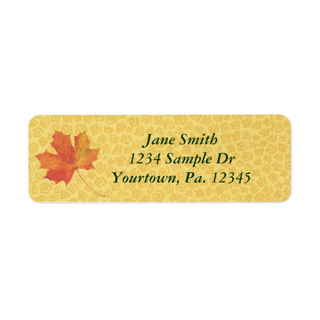 Fall Leaf Address Label Return Address Label (Front)
