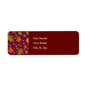 Fall Leaf Address label Return Address Label