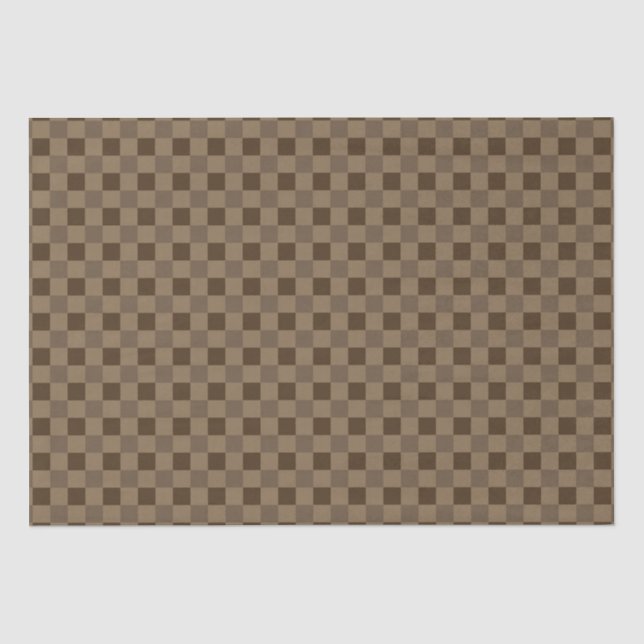 Fall Leaf Brown Squares Tissue Paper (Front)