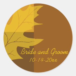 Fall Leaf Colour Block Wedding Envelope Seals