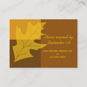 Fall Leaf Colour Block Wedding RSVP Response Card