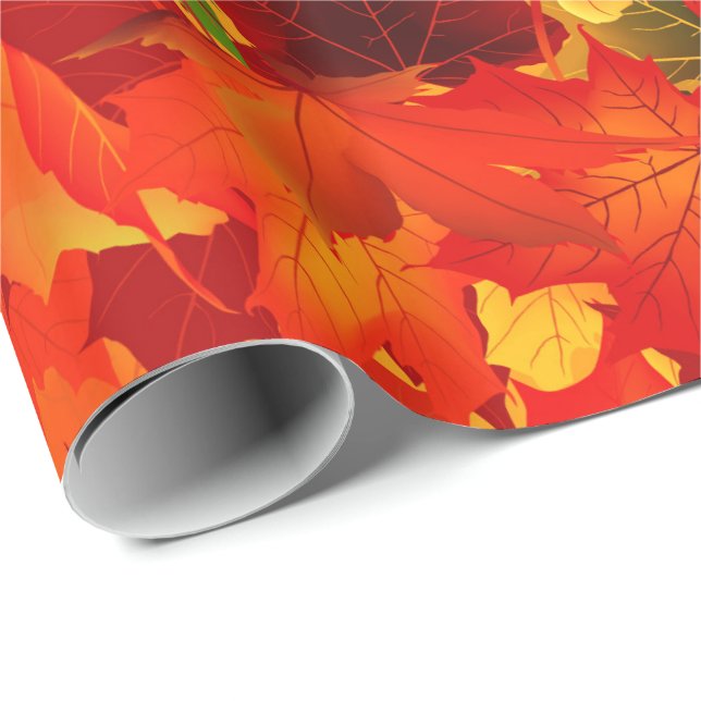 Fall Leaf pattern wrapping paper (Roll Corner)
