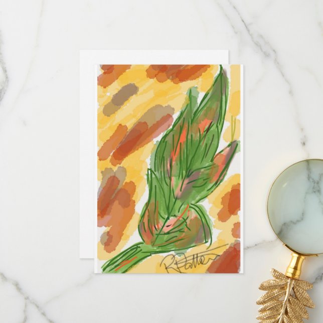 Fall leaf Thank you card (Front/Back In Situ)