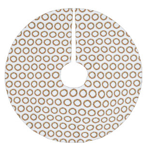 Fall Leaf Wreath Circle Brushed Polyester Tree Skirt