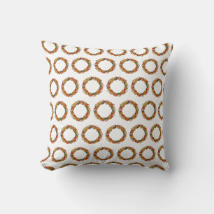Fall Leaf Wreath Circle Cushion