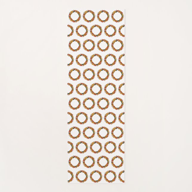 Fall Leaf Wreath Circle Yoga Mat (Front)