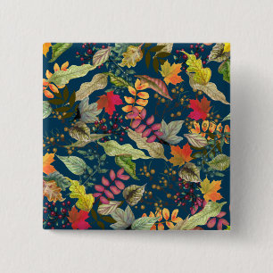 Fall Leaves 15 Cm Square Badge