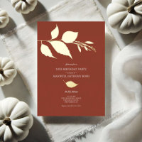 Fall Leaves 50th Birthday Invitations