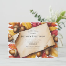 Fall Leaves & Acorns Rustic Wedding Shower