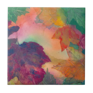 Fall Leaves along the coast in New England Ceramic Tile